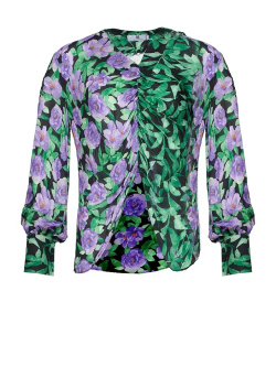 Блуза с цветочным принтом, с длинным рукавом