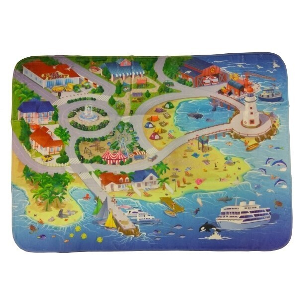 Детский ультрамягкий игровой коврик На пляже, 180х130х0,8 см, ТК