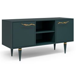 Тумба под ТВ Арт Колор matte 117см Классик Голд Зеленый бирюзовый матовый