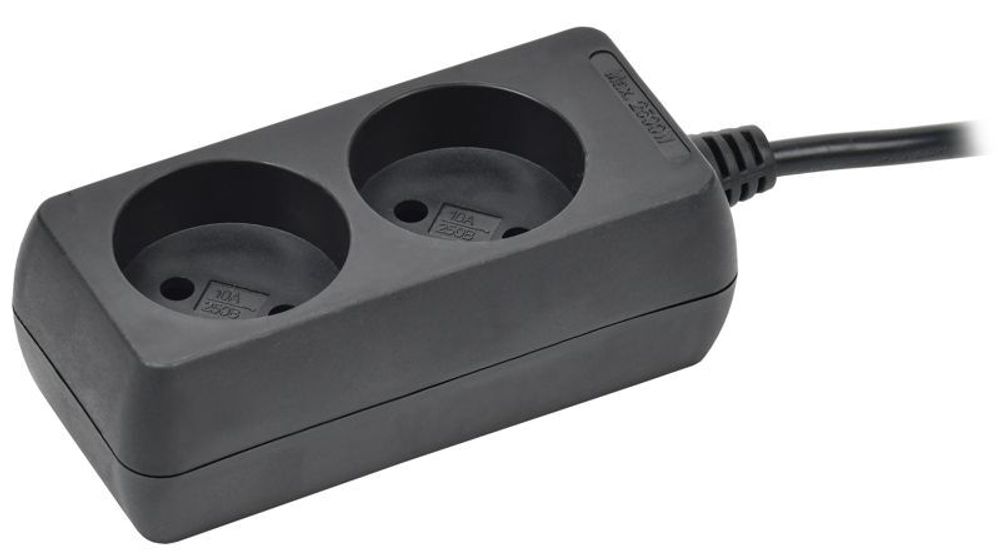 Удлинитель 2х3м без заземл. 10А IP20 У2 250В ПВС 2х0.75 черн. IEK WYP10-06-02-03-K02 Удлинитель 2х3м без заземл. 10А IP20 У2 250В ПВС 2х0.75 черн. IEK WYP10-06-02-03-K02