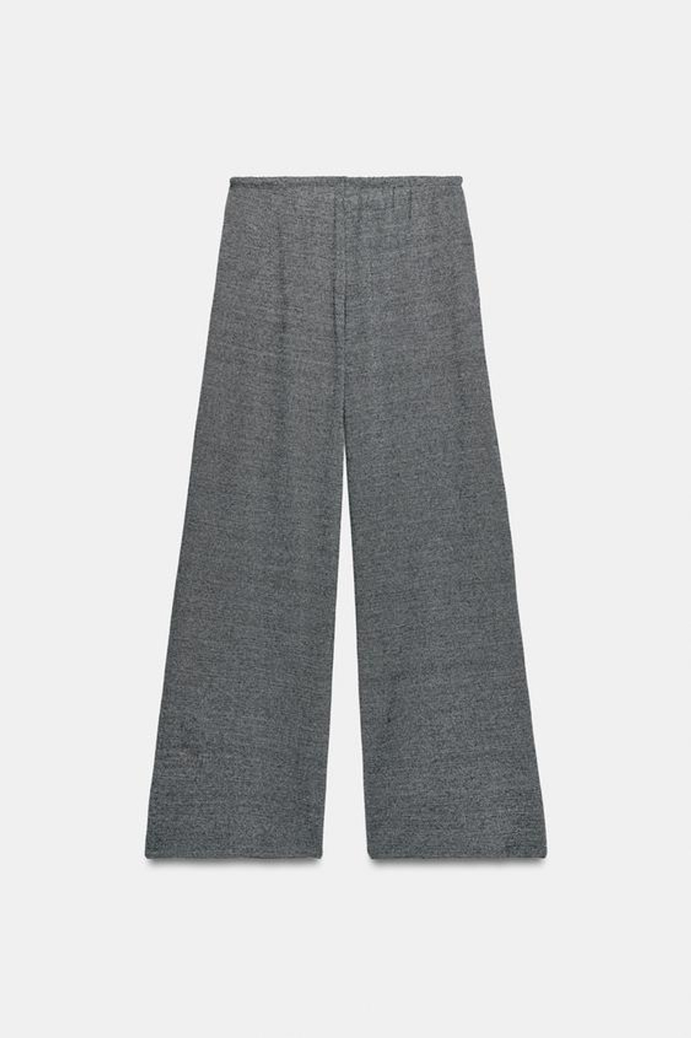 ZARA БРЮКИ ПРЯМОГО КРОЯ В ДЕРЕВЕНСКОМ СТИЛЕ, СЕРЫЙ МЕЛАНЖ