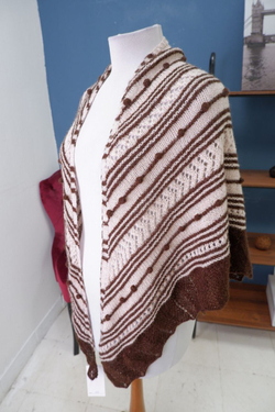 Палантин теплый в полоску