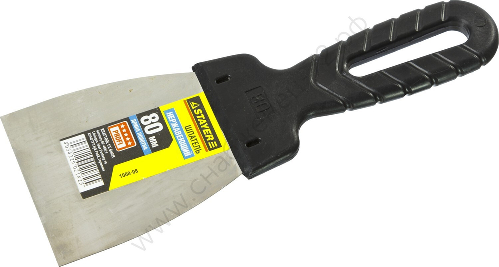 STAYER ProFLat 80 мм, пластиковая ручка, нержавеющий, Шпатель, PROFESSIONAL (1008-08)