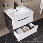 Тумба подвесная IDDIS Cloud, 60 см, белая/черный мрамор, CLO60B0i95