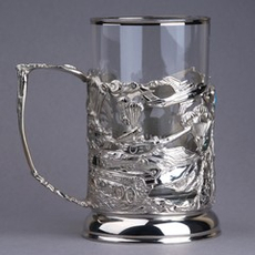 Подстаканник "ВДВ" c никелированием (художественное литье) в футляре