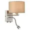 8250/2W MODERNI LN25 000  никель/бежевый, металл/текстиль бра Е14 40W+ LED 3W 4000K 220V NIKKI