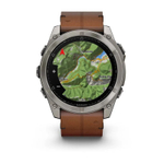 Умные часы Garmin Fenix 8, 51 мм, AMOLED, Sapphire bare Titanium, black with chestnut leather band plus graphite silicone band