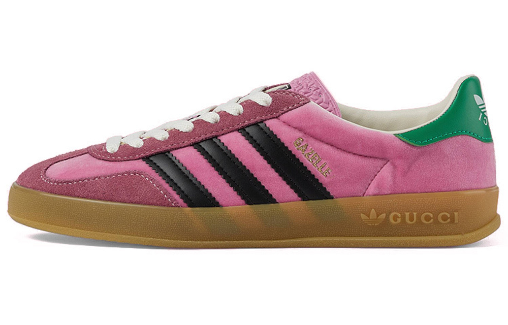 Adidas originals x GUCCI Gucci Gazelle Suede leather logo printed sneakers women's Pink