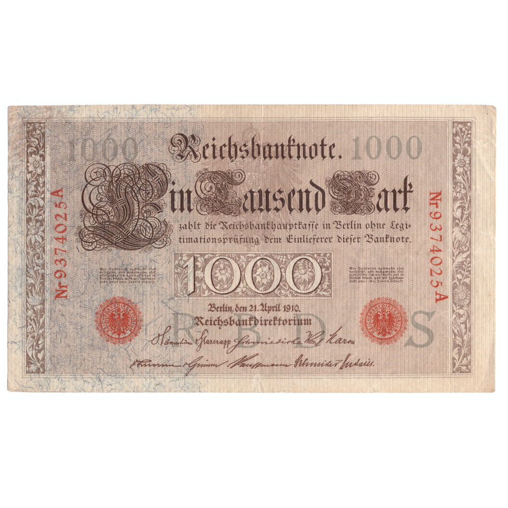 1000 марок 1910 год Германская Империя (Банкнота)