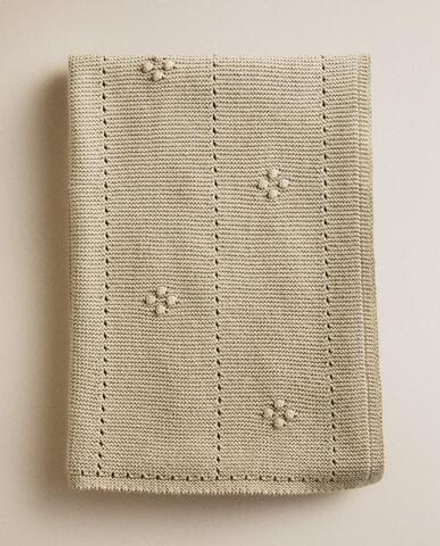Zara Home плед детский из хлопка, розовый, 70x100 см