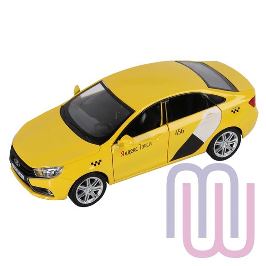 МОДЕЛЬ МАШИНЫ 1/24 LADA VESTA ТАКСИ ЖЕЛТЫЙ