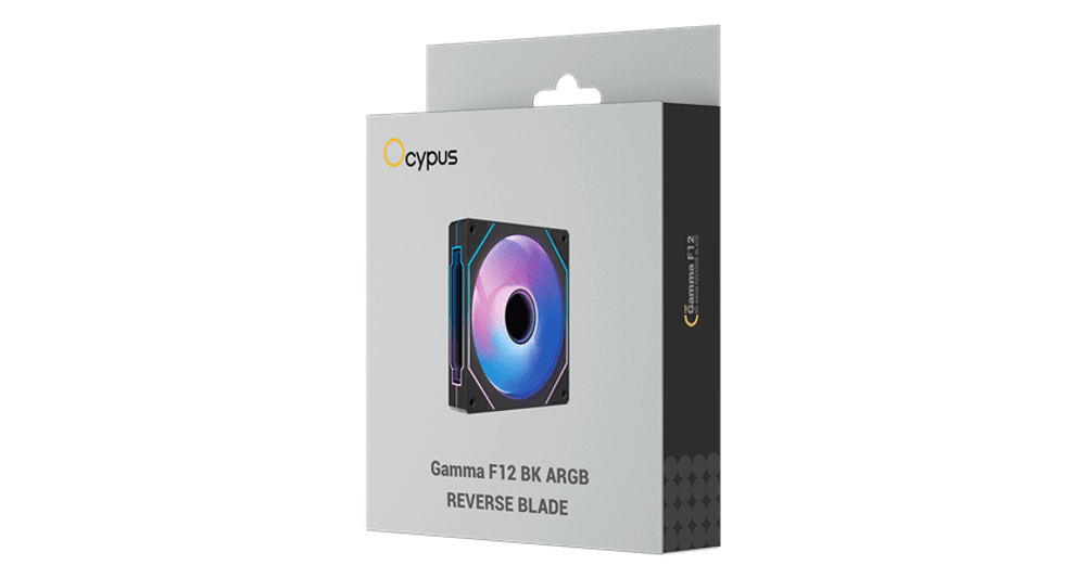 Вентилятор для корпуса Ocypus Gamma F12 WH ARGB REVERSE BLADE 1x(120x120x25mm) 800-1600RPM Белый