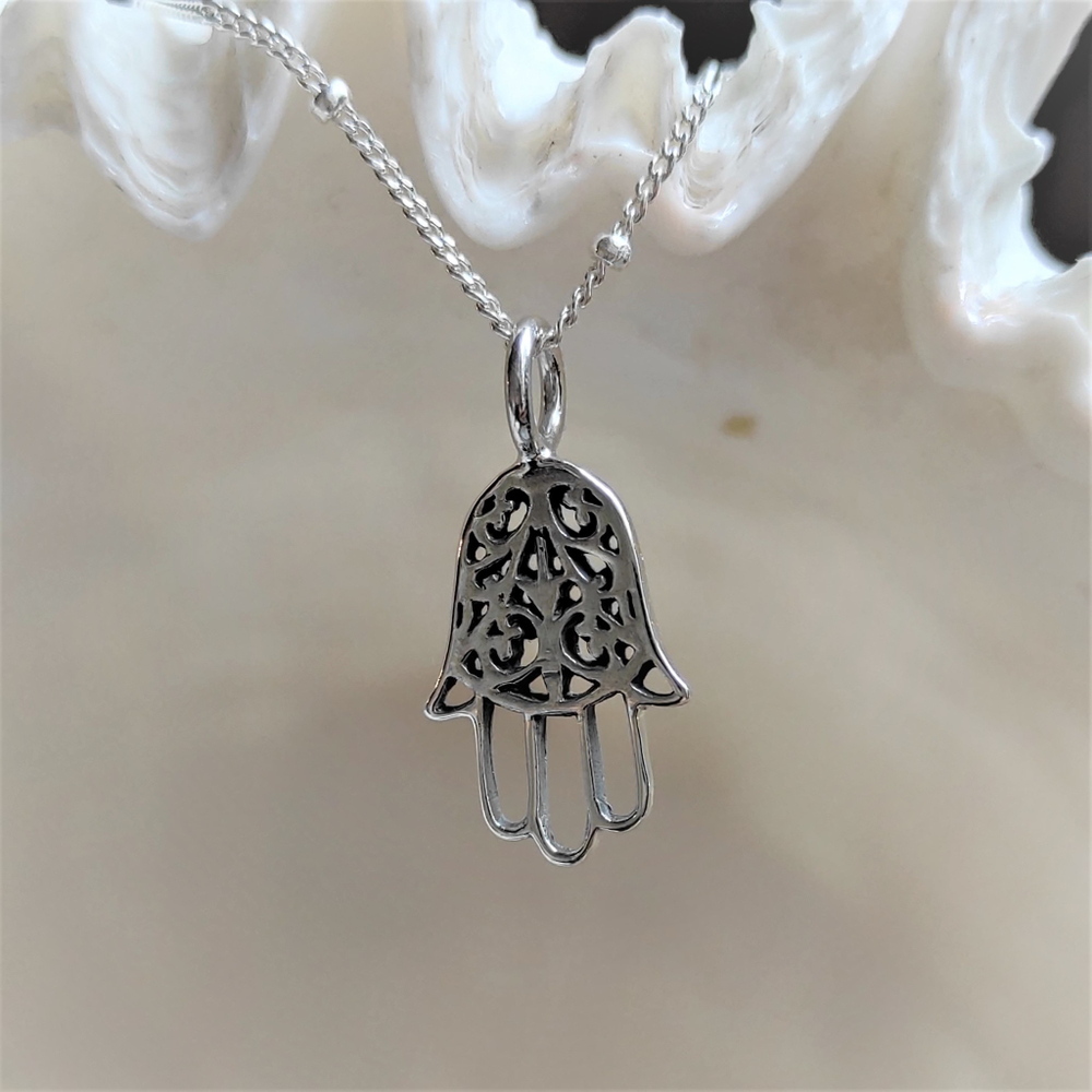 Подвеска ХАМСА с цепочкой, серебро