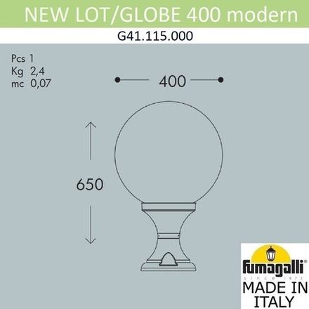 Ландшафтный фонарь FUMAGALLI NEW LOT/GLOBE 400 modern G41.115.000.AYE27