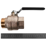 Кран шаровой полнопроходной STOUT - 1"1/2 (НР/ВР, PN40, Tmax 150°C, ручка-рычаг черная)