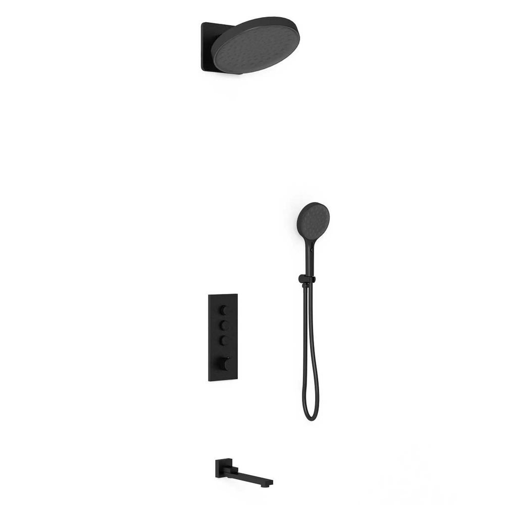 Душевой комплект Vincea VSFW-433TI3MB встраиваемый, термостатический, трехрежимный, черный