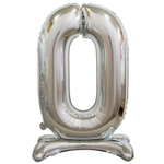 Шар фольгированный Цифра 0 92 см (Серебряный)