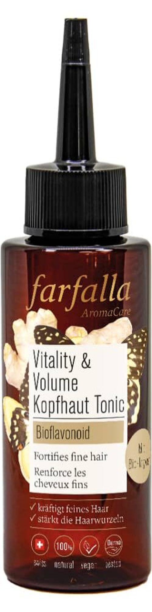 Тонизирующее средство для кожи головы Farfalla Vitality & Volume с биофлавоноидами, 100 мл