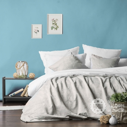 Готовые шторы и покрывало ДЖЖИМ (арт. BL10-290-05) - (145х270)х2 см., покрывало 230х250 см. - серые