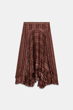 ZARA ДЛИННАЯ ЮБКА С ПРИНТОМ — ZW COLLECTION, РАЗНОЦВЕТНЫЙ