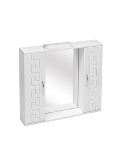 Шкаф зеркальный Гера 800 с подсветкой, белый, арт. 00350