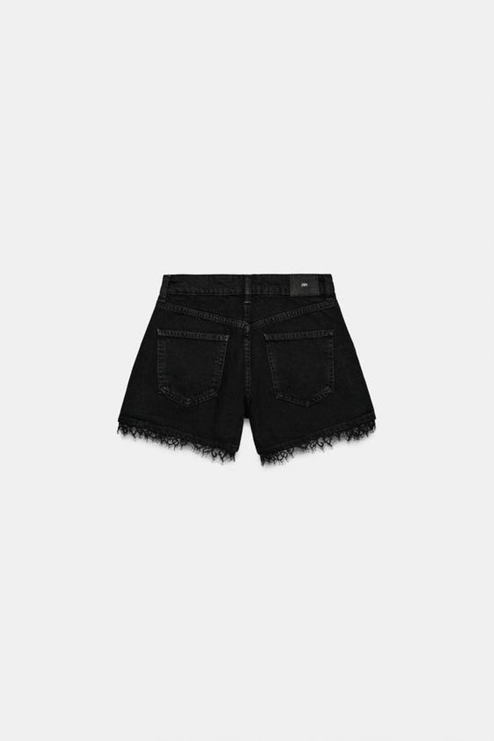 ZARA ДЖИНСОВЫЕ ШОРТЫ Z1975 С КРУЖЕВОМ, ЧЕРНЫЙ