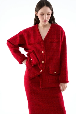 Жакет-тулуп красный