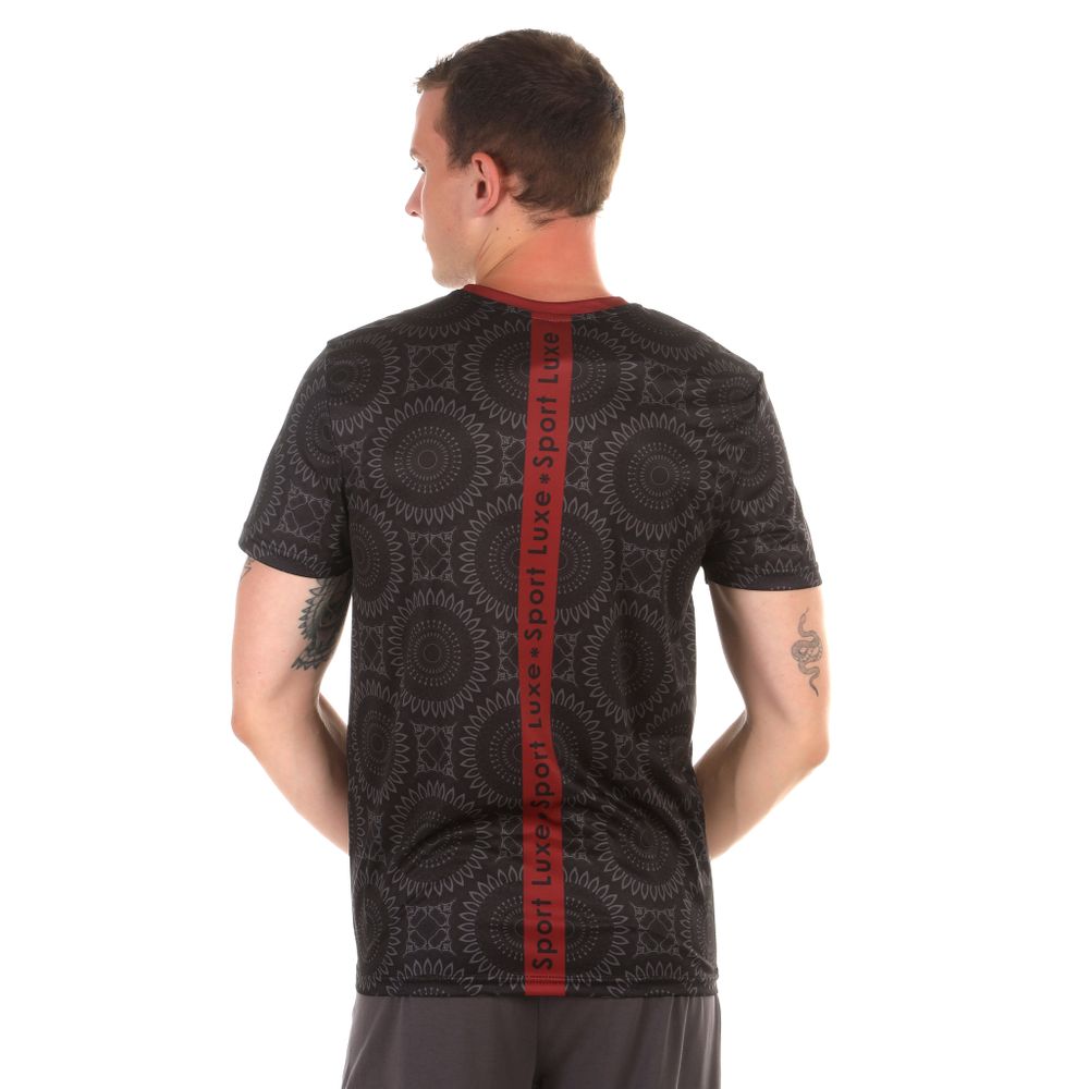 Мужская футболка темно-серая с бордовым принтом Sesmik by Vlad Sedov VS002/VS0057