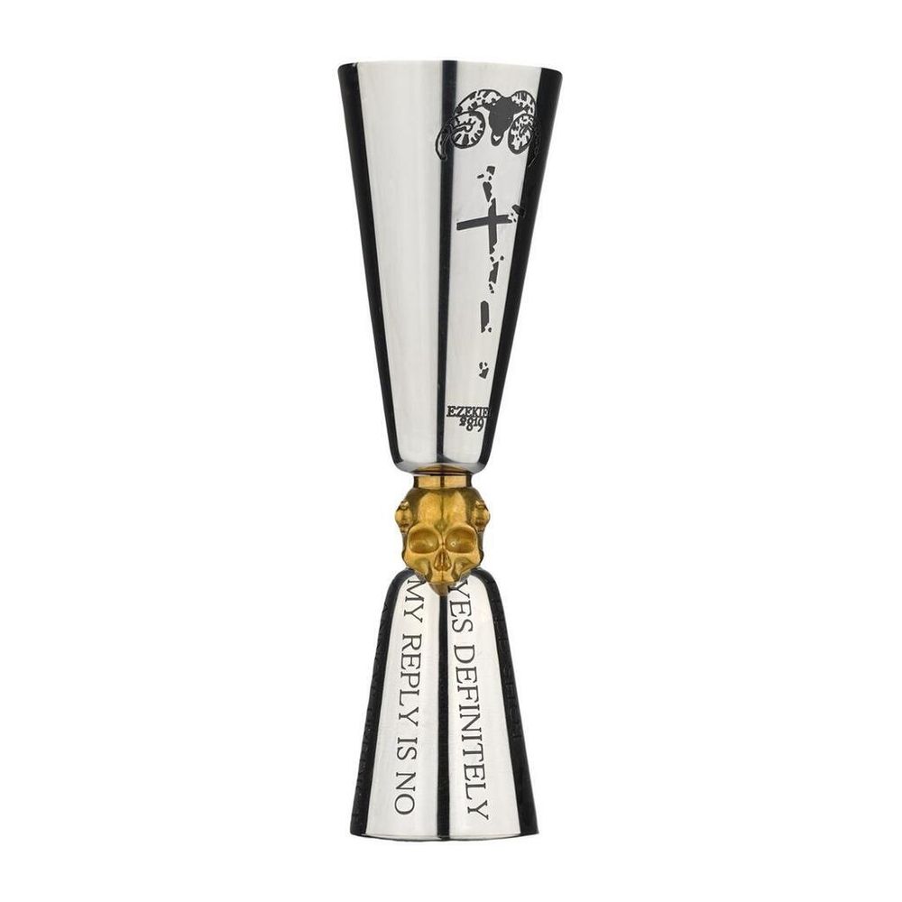 Джиггер 20/60 мл "MIXOLOGY-6" вращ. вставка Golden Skull нерж. B'Guys P.L.- Barbossa