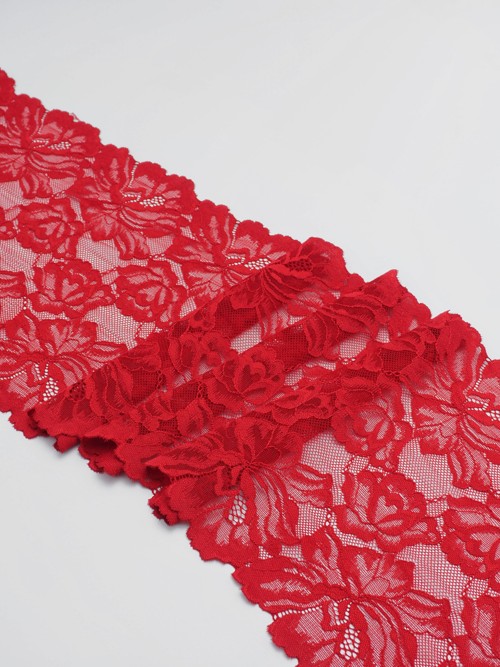 Эластичное кружево красное ширина 23 см