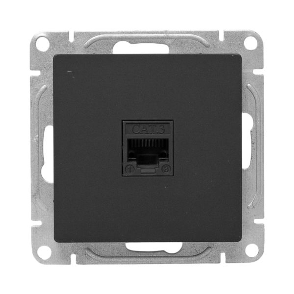 Механизм розетки RJ45 (cat6), чёрный Эпика EKF