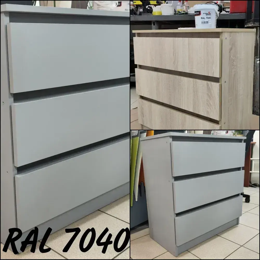 Краска для мебели и дерева без запаха Темно-серый 0.8л