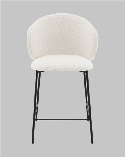 Стул полубарный Snow букле белый