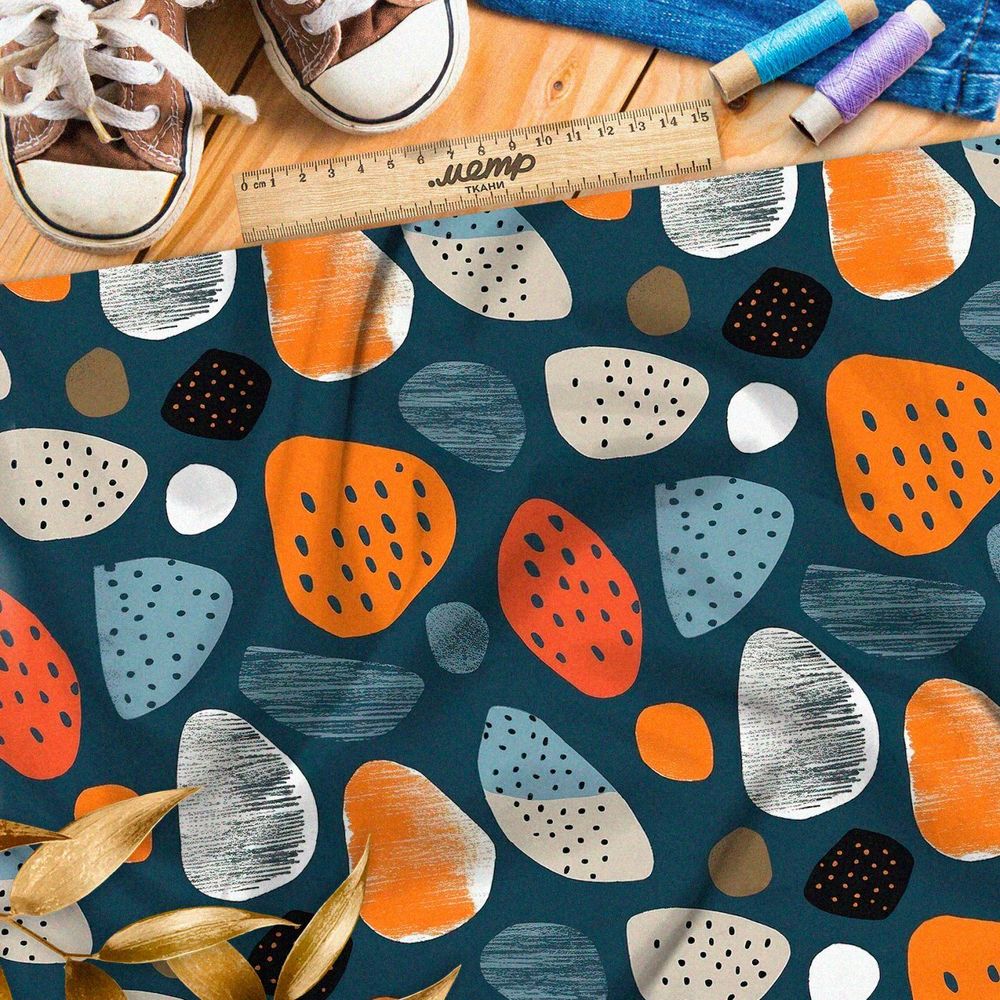 Ткань премиум флис разноцветные каскады