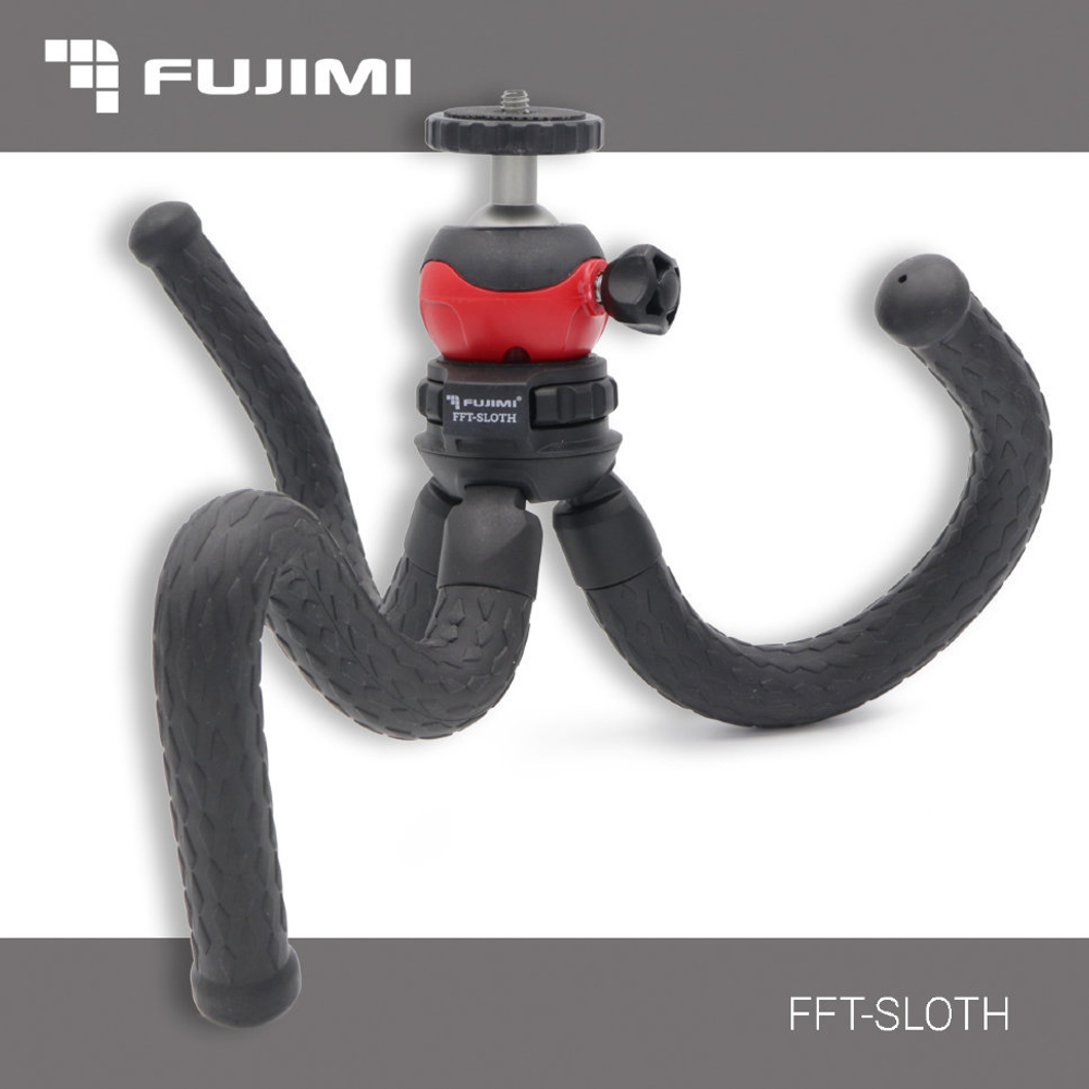 Гибкий штатив Fujimi FFT-SLOTH со складным держателем смартфона и адаптером для GoPro камер