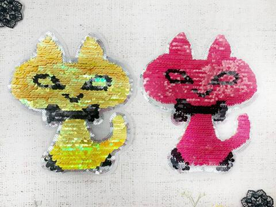 Аппликация пришивная двухсторонняя с пайетками, р. 20х17 см