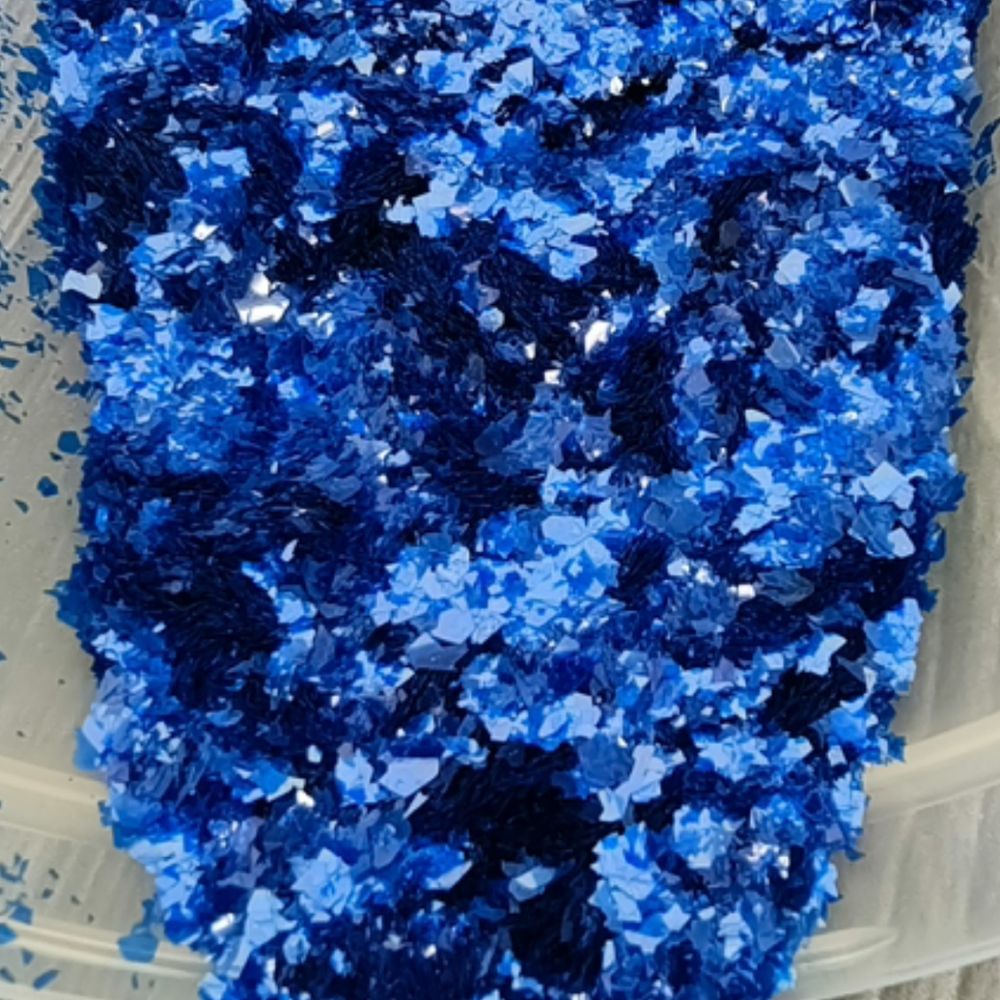 Хлопья Индиго прозрачные для дизайна ногтей, маникюра, бодиарта, макияжа...