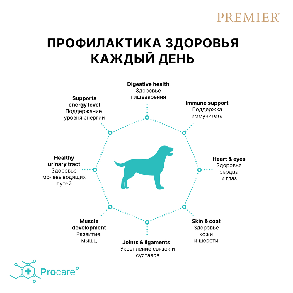 Сухой корм PREMIER для собак средних пород Лосось и индейка