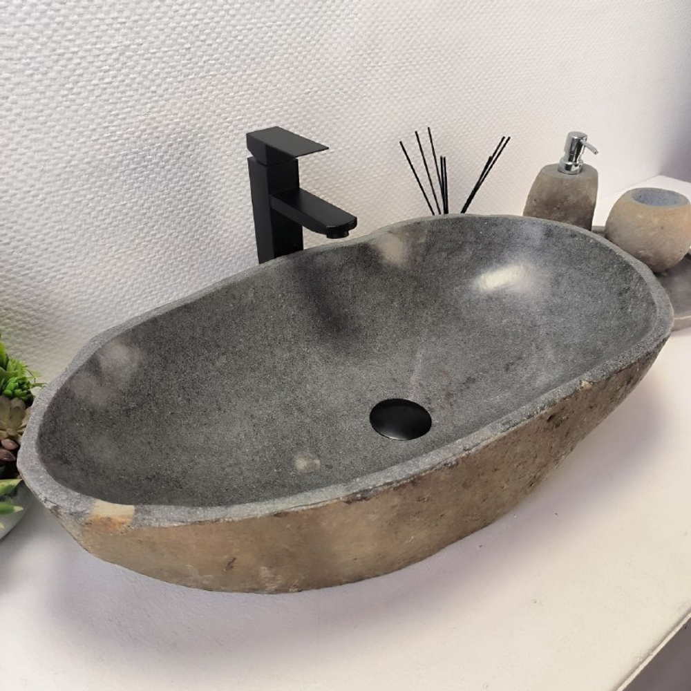 Раковина из речного камня RS-63610 (70*38*15) 0124