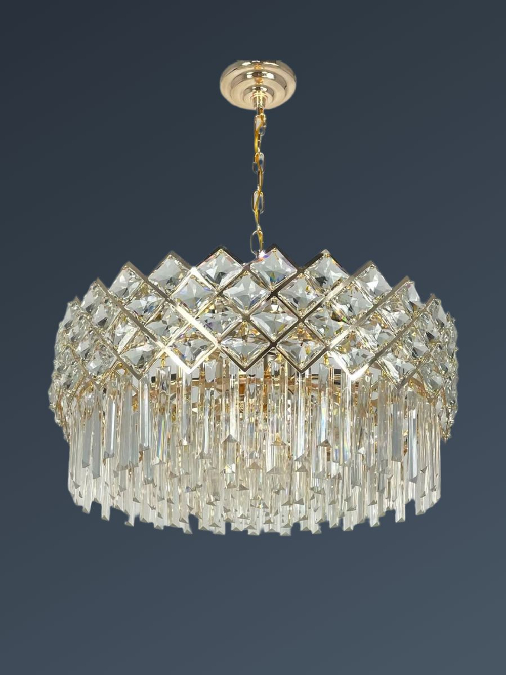 Люстра подвесная Lanbos, 9 ламп Е14, 360 Вт, до 20 кв м, золотая