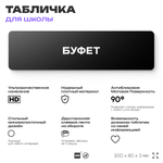 Табличка для школы Буфет, школьные таблички на дверь кабинета, 30х8 см, Айдентика Технолоджи