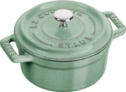 Кастрюля Staub Mini Cocotte, 0,3 л, 10 см, чугун, антипригарное покрытие, зелёная