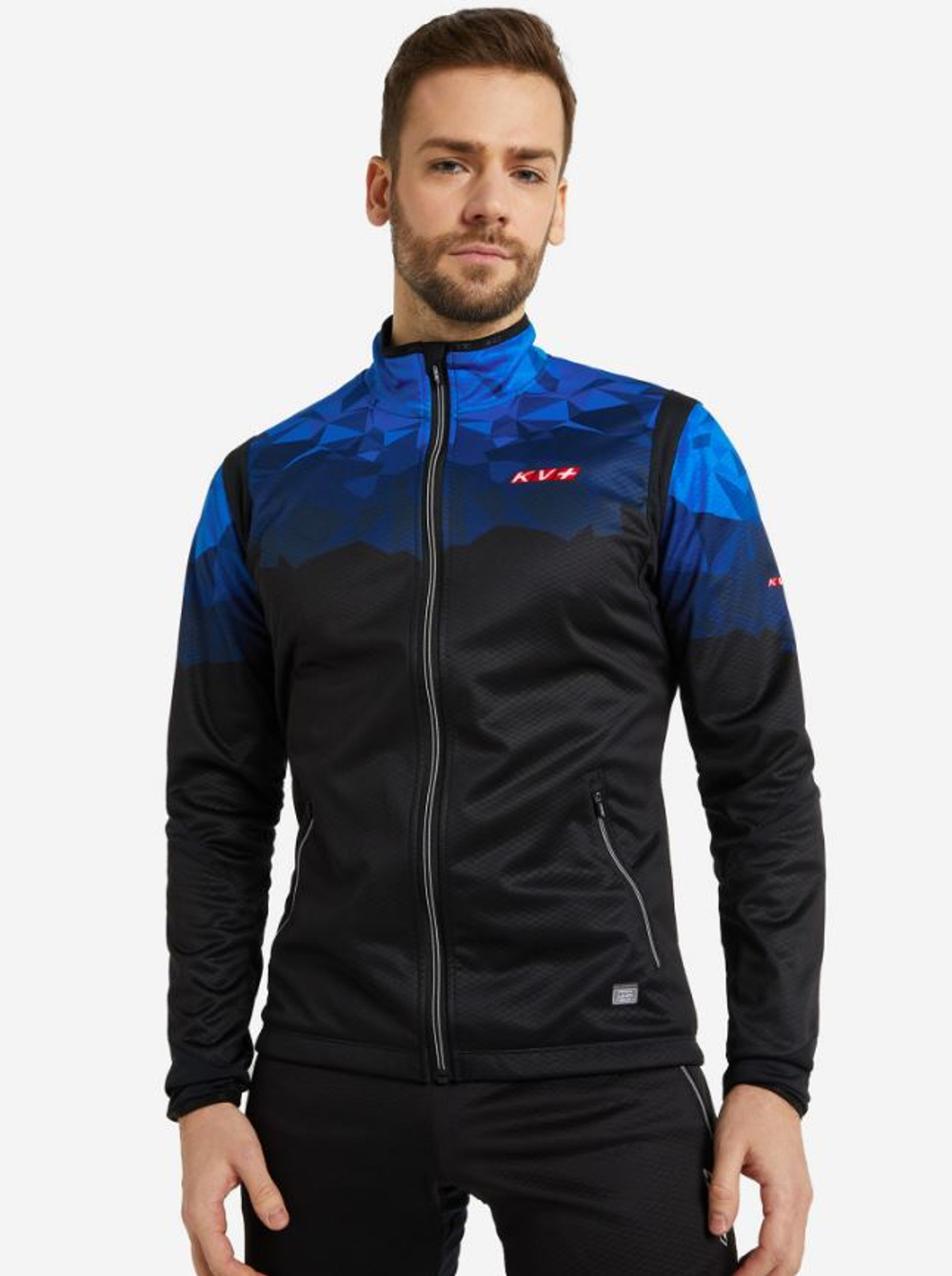 Куртка разминочная KV+ TORNADO black/blue, мужская, 22V104.12