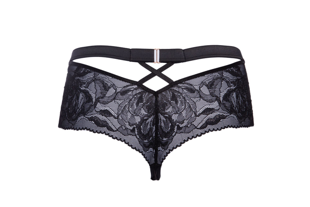 Трусики-стринги с завышенной линией талии Frozen Black (Размер: 40) (Цвет: черный)