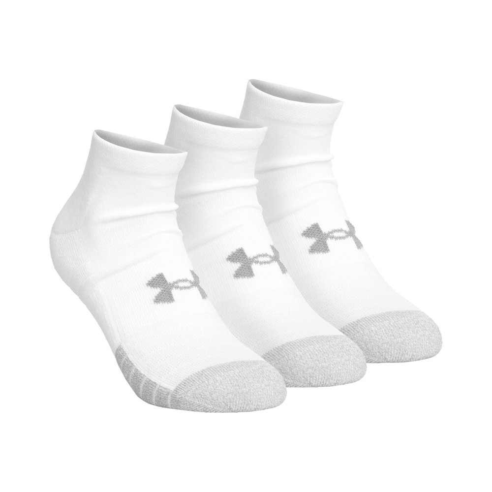 Under Armour Heatgear Low Cut Sports Socks 3 Pack - White, Grey
