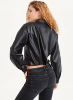 Женская рубашка DKNY Faux-Leather Cropped