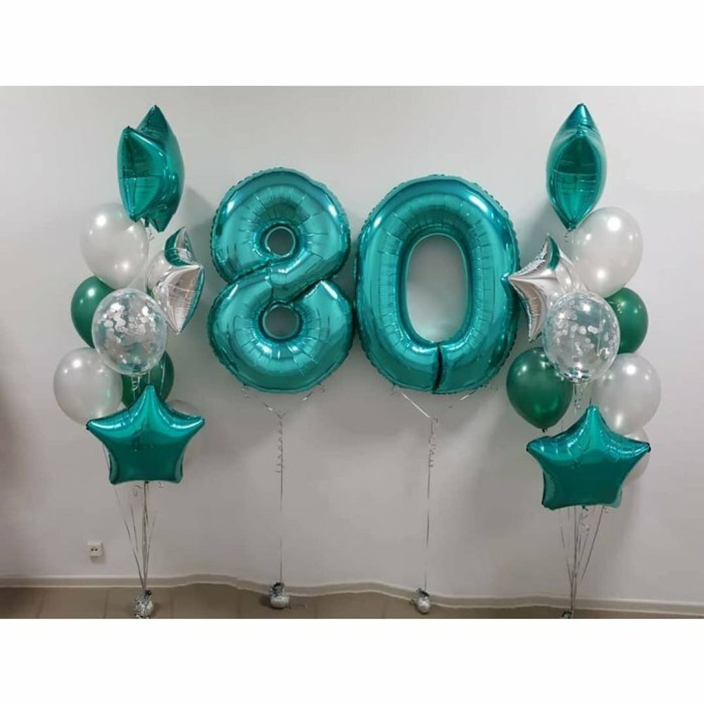 Композиция из шаров на юбилей 80 лет