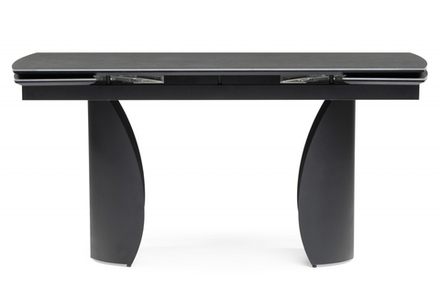 Керамический стол Woodville Готланд 160(220)х90х79 ink gray, черный