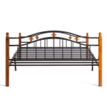 Кровать AT-126 - дерево гевея/металл, 160*200 см (Queen bed), красный дуб/черный