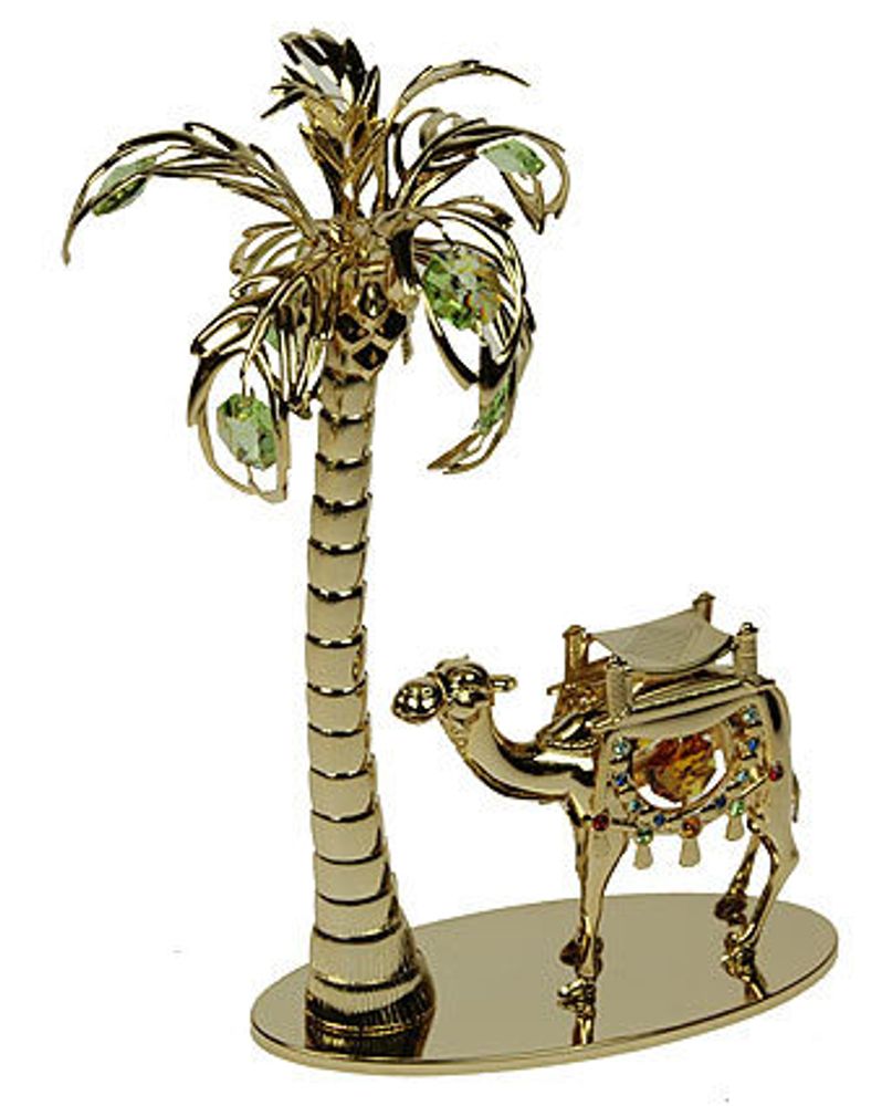 Декоративная композиция Crystocraft Верблюд под пальмой с кристаллами Swarovski